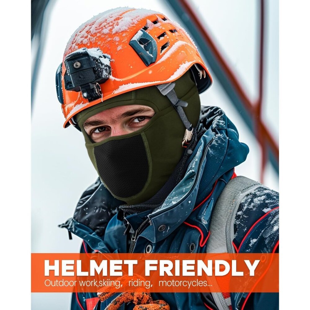 Women's Face Ski Mask with Movable Design Fleece Winter Face Cover Black - Picture 6 of 7